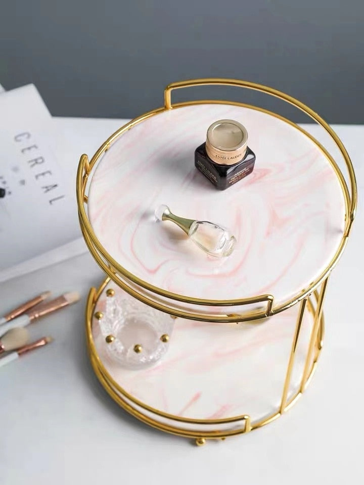 Golden Marble Style Beauty Organiser