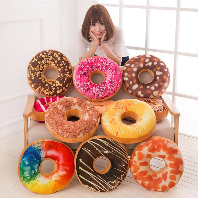 3D Donut Plush Cushion