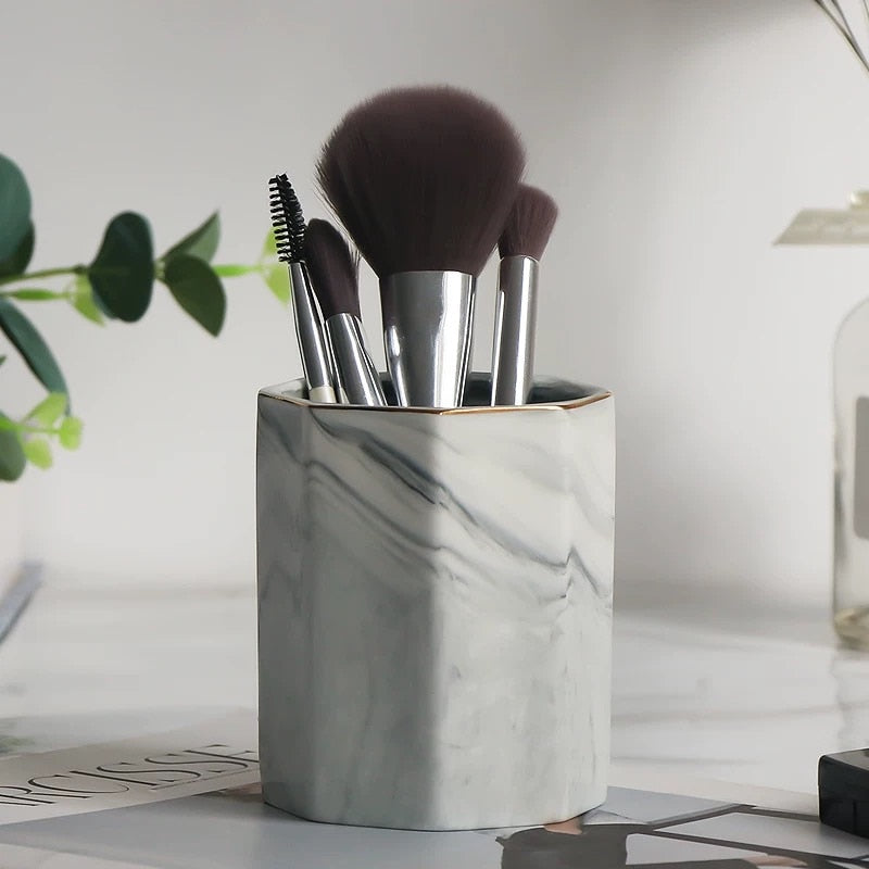 Marble Makeup Brush Organiser