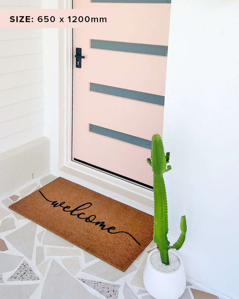 Cursive Welcome Doormat Embossed