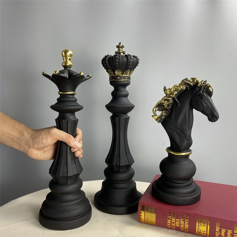 Resin Retro Chess Sculpture