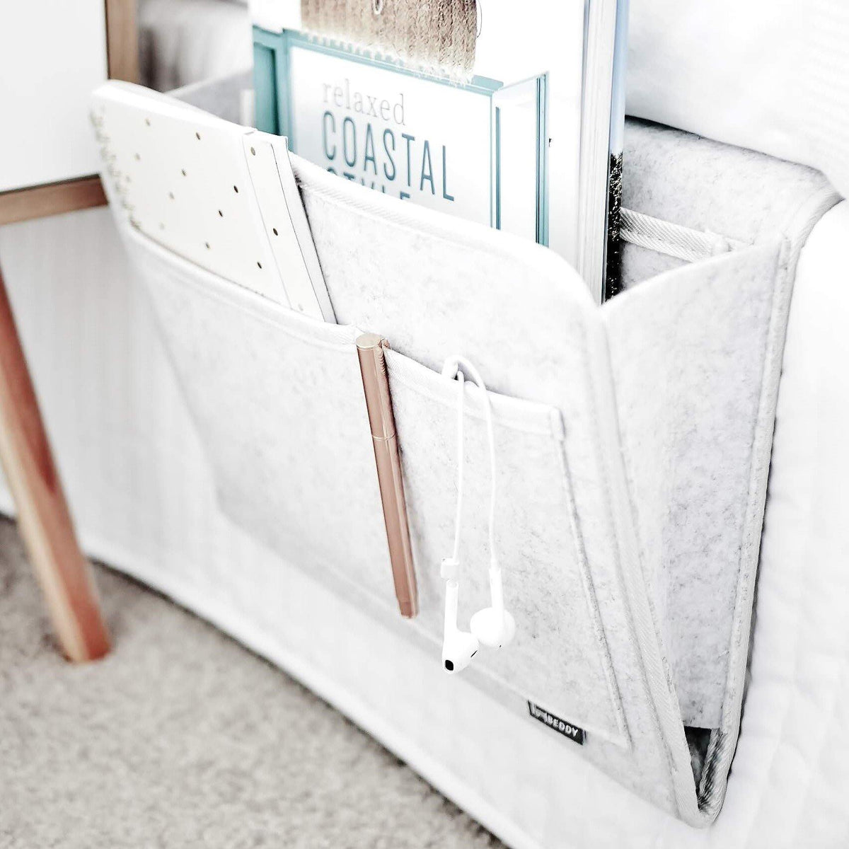 Bedside Organiser - Bedside Caddy_Light Grey