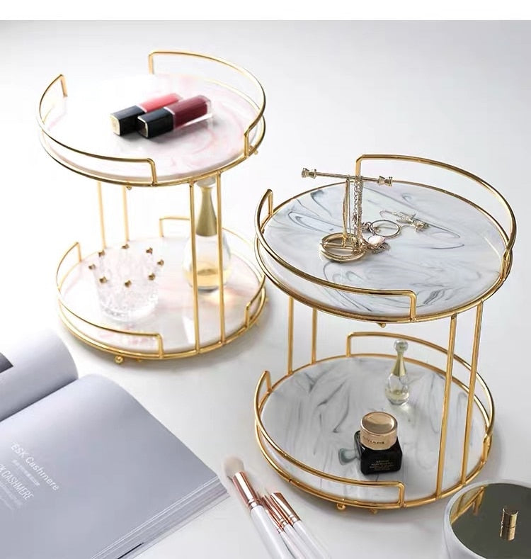 Golden Marble Style Beauty Organiser