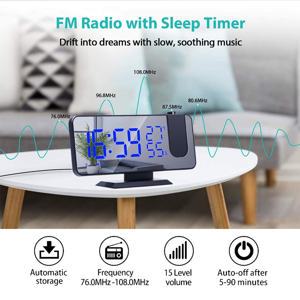 LED Projection Alarm Clock