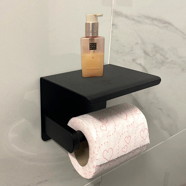 Toilet Roll Shelf Holder - Black