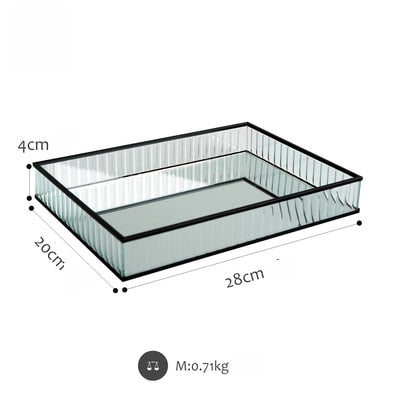 Glass Ribbed Tray