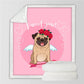 Pug Sherpa Blanket