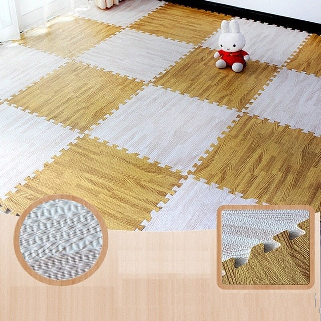 Puzzle Floor Mat - Faux Wood