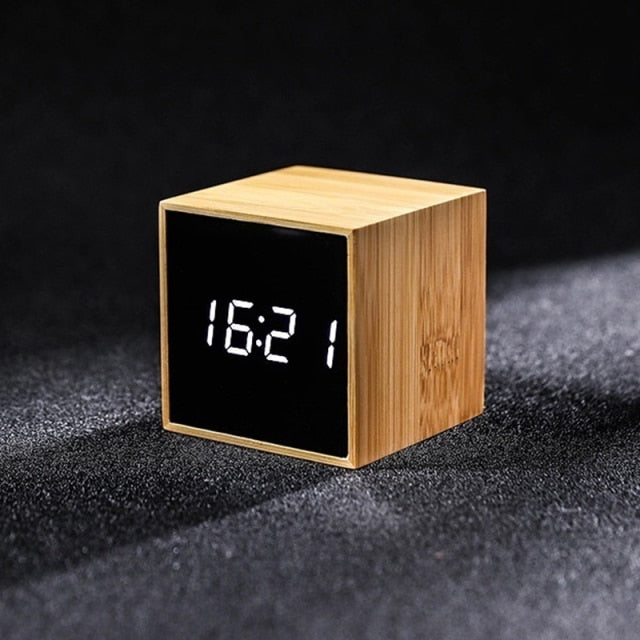 Wooden Digital Alarm Clock