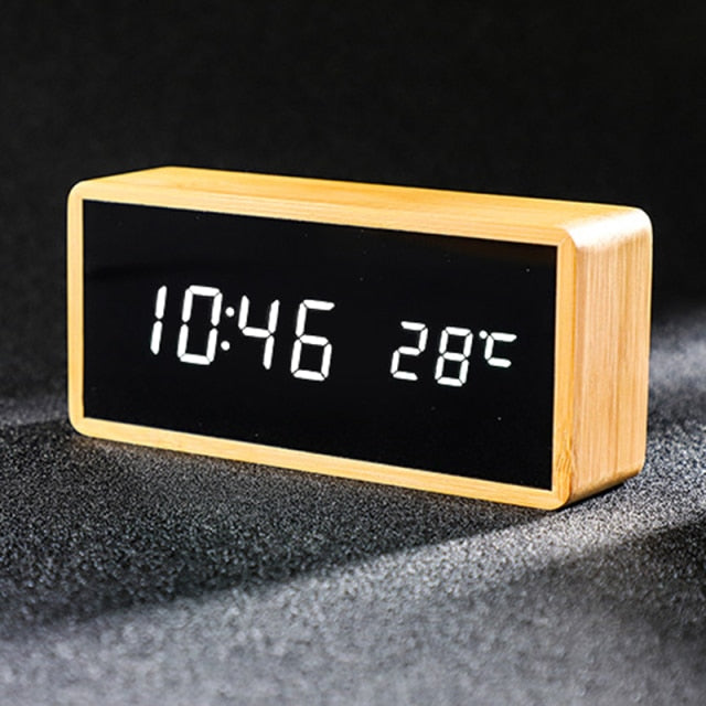 Wooden Digital Alarm Clock