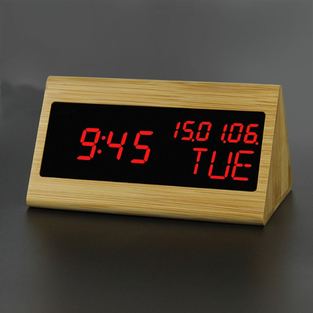 Wooden Digital Alarm Clock