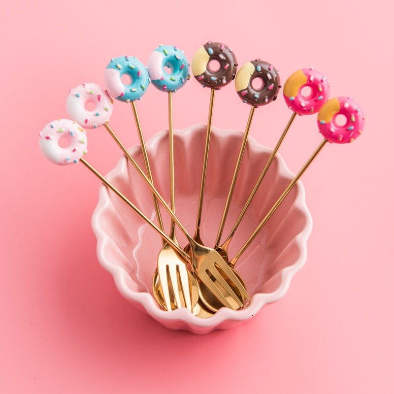 8 Piece Donut Dessert Cutlery