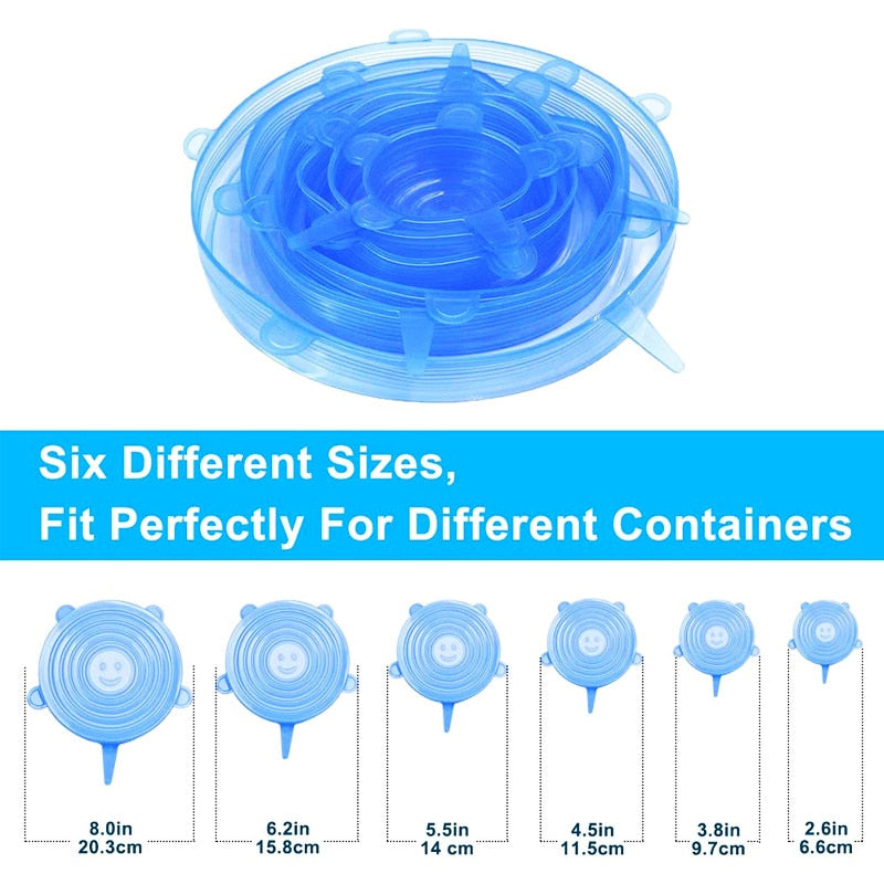 6 Piece Stretchy Food Lid Set