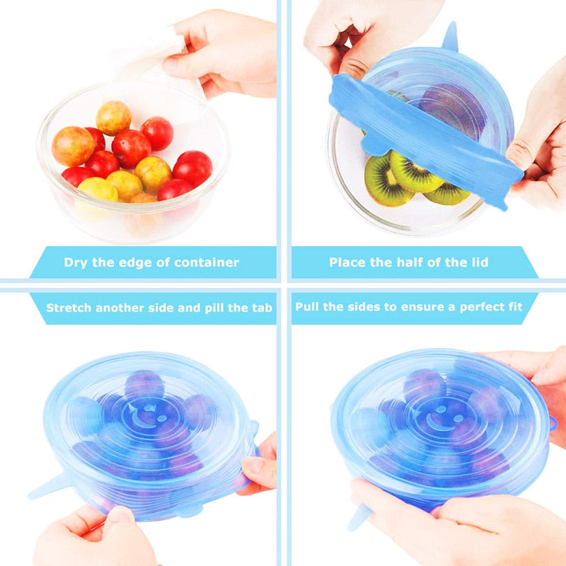 6 Piece Stretchy Food Lid Set