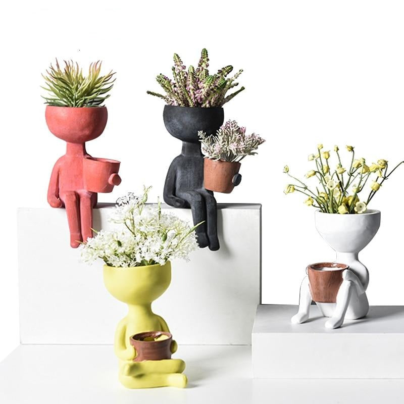 Mini Men Ceramic Planter