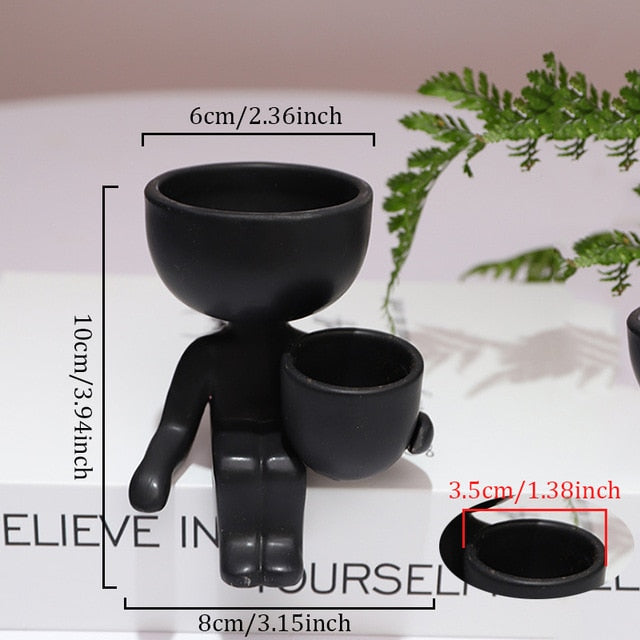 Mini Men Ceramic Planter