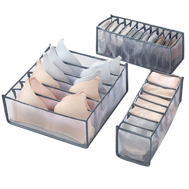 3 Piece Bedroom Storage Organiser (bras, underwear and more)