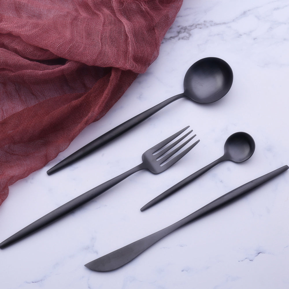 Black Cutlery Set (4 piece) - The Decor House